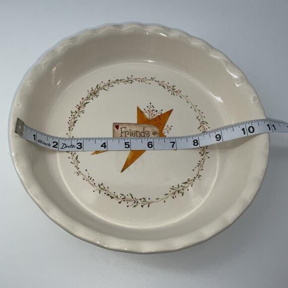 Nantucket "Friends" 10" Pie Plate Dishwasher, oven, microwave safe - Picture 4 of 4